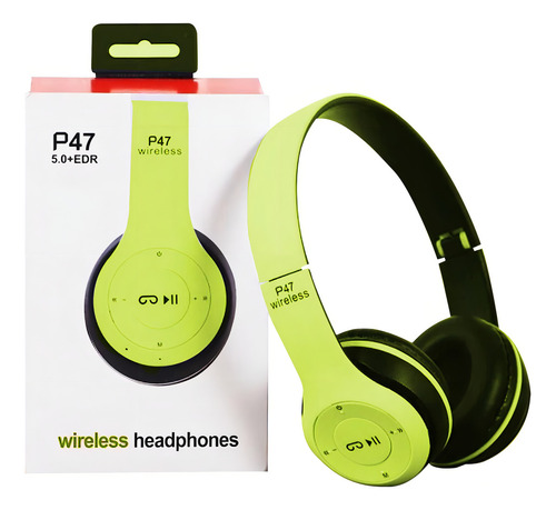 Auriculares Inalámbricos Gamer Color Verde Color De La Luz Sin Luz