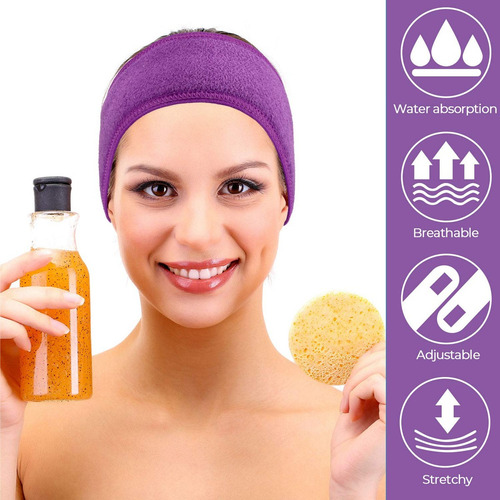 Whaline Diadema Spa Facial Whaline 4 Packs Ajustable Toalla