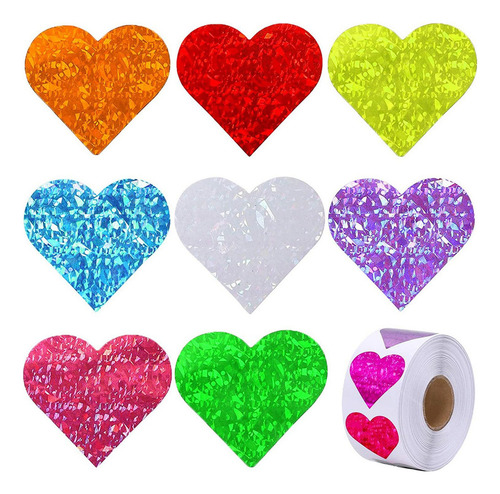 500 Piezas De Pegatinas De Corazón Etiquetas 2,5cm
