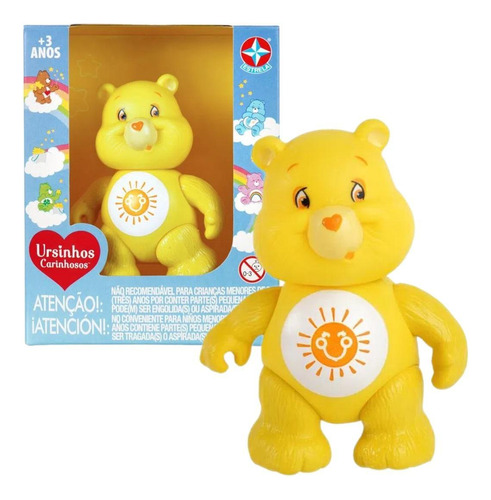 Mini Boneco Ursinhos Carinhosos Sol Care Bears Amarelo Vinil