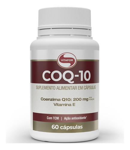 Coenzima Q10 60 Caps - Vitafor 200mg Por Porção - Envio Full