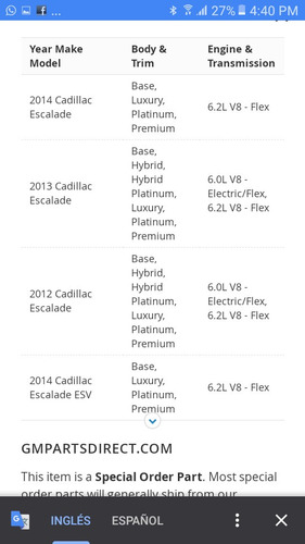 15774517 Tornillos De Defensa Delantera Yukon Silverado (Usado)