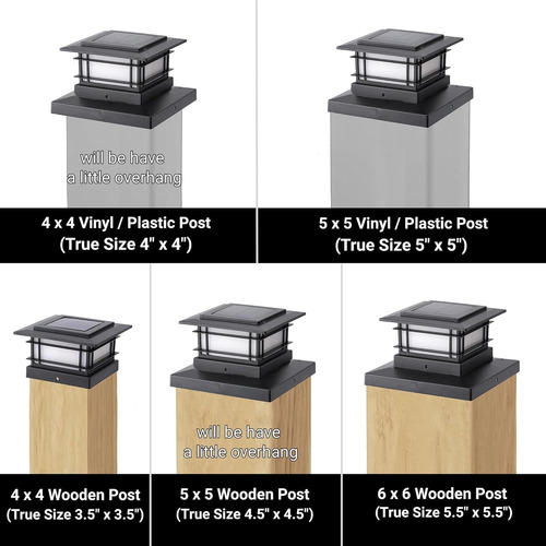 Paquete 8 Luces Solares Led Para Postes Y Llamas Al Aire Lib