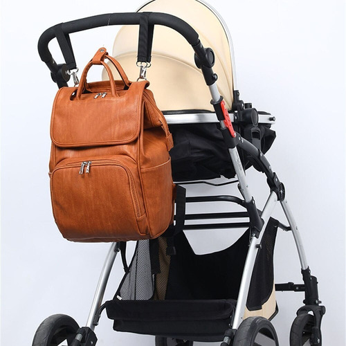 Bolso Mochila Maternal Eco Cuero Imperm C/ Cambiador Rufina