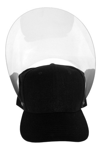 Gorra Con Careta Protectora Facial Abatible Acrilico Niño Color Negro