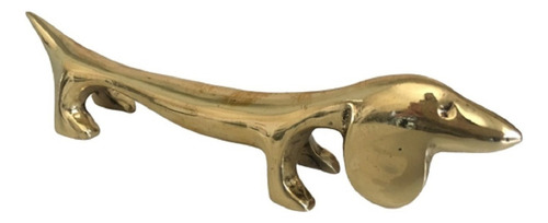 Basset Dachshund Cachorro Cão Em Bronze Escultura Enfeite Cor Dourado-escuro