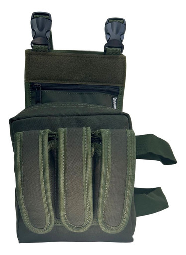 Bornal Tático Pochete De Perna Swat + Cinto De Guarnição Na Cor Verde