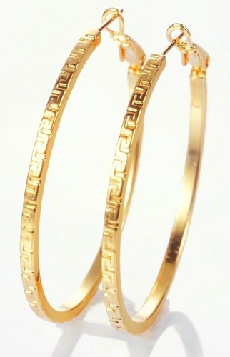 Facetadas Arracadas de Oro 14k Mujer 36mm Mujer Dama Niña Joyería Fina Ava Evelyn TE012