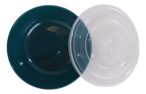 Bowl Compotera Con Tapa X10 Apilables Apto Freezer Y Microo Verde Oscuro
