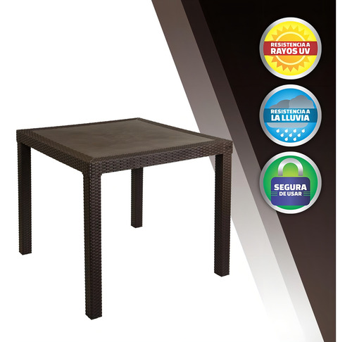 Mesa De Comedor Tipo Rattan Para Exterior E Interior Color Marrón