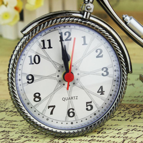 Vintage Árabe Numeral Forma De Bicicleta Creativa Reloj