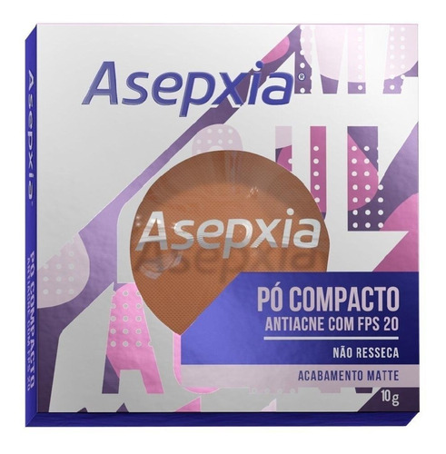 Asepxia Pó Compacto Antiacne Fps20 Marrom - 10g 