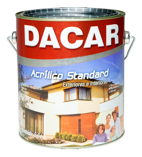 Pintura Acrílico Standard Dacar Antihongo Paredes I/e 3,6l