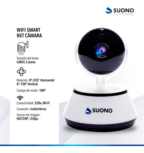 Camara Seguridad Ip Suono Ojo de Pez Wifi Inalambrica Motorizad P2p Hd 360° Panoramica Movimiento Desde El Celular Color Blanco