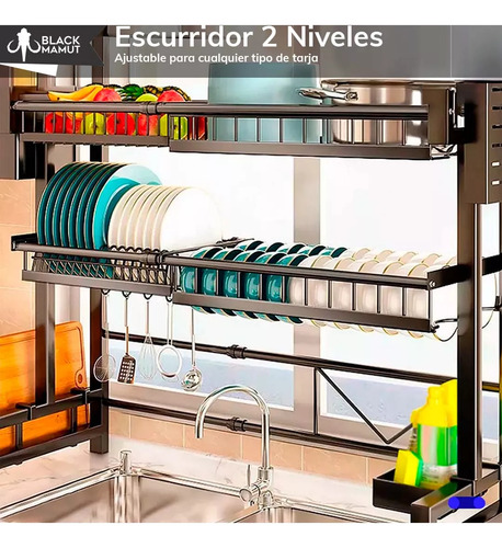 Escurridor Platos Trastes 2 Niveles Ajustable Para Fregadero