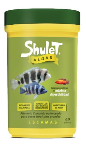 Alimento Peces Shulet Algas 40 Gr. Escamas - Aqua Virtual