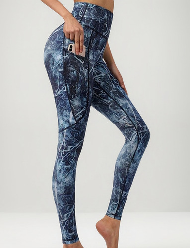 Leggings De Mujer Con Estampado De Alta Elasticidad Para Cor