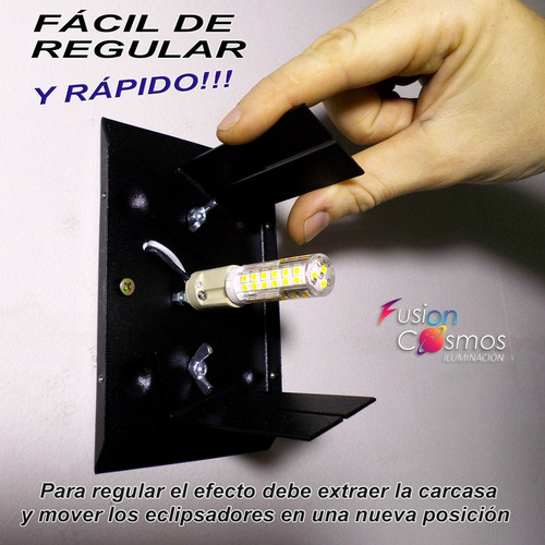 Imagen 7 de 10 de Aplique Exterior Jardin Efecto Laser Rayos X Led 12w Pack X5