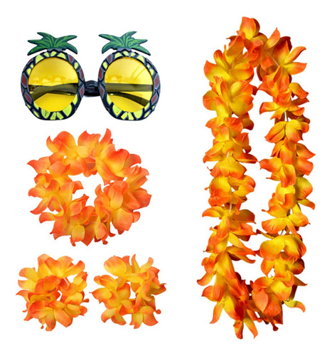 3 Conjunto De Disfraz De Collar Hawaiano, Accesorio De
