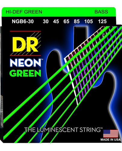 Cuerdas Para Bajo Eléctrico De 6 Dr Neon Green Nuevas