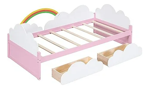 Cama Día Twin Con Almacenamiento, Niño/a, Nubes, Arcoíris