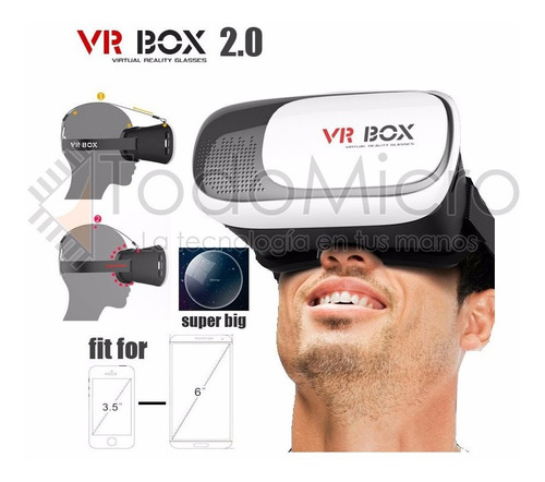 Lentes De Realidad Virtual Vr Box 2 Rv 3d Anteojos Casco 360