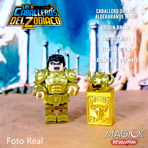 Lego Caballero Dorado Del Zodiaco + Pandora + Object Seiya 3 Tauro Aldebaran