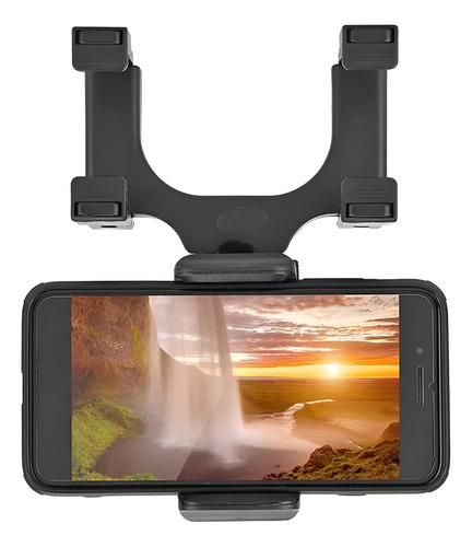 Soporte Auto Universal Celular Iphone Espejo Retrovisor 7 Negro