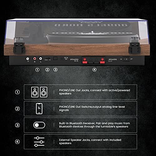 Tocadiscos Angels Horn Bluetooth Con Altavoces De Estantería