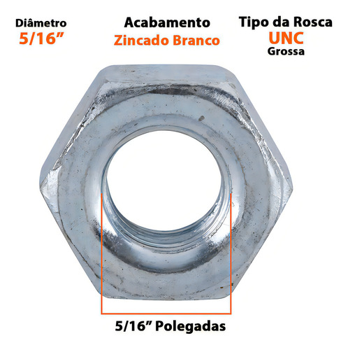 Tornillo de cabeza francesa galvanizado 5/16x5 con tuerca 100 UN