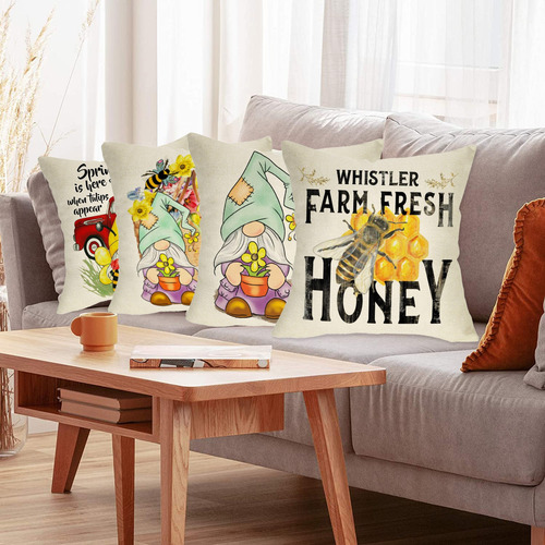 Fundas De Cojín Decorativas V Honeybees Para Sofá Cou 2120
