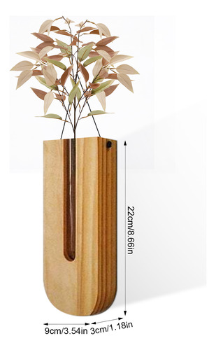 Jarrón De Madera Para Decoración De Pared, Negro