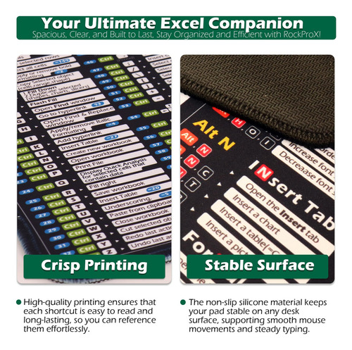 Folha De Dicas Do Excel - Mouse Pad Grande Estendido