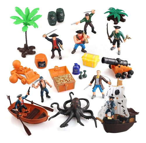 Kramow Pirate Action Figures Juega, Juguetes Educativos Cubo