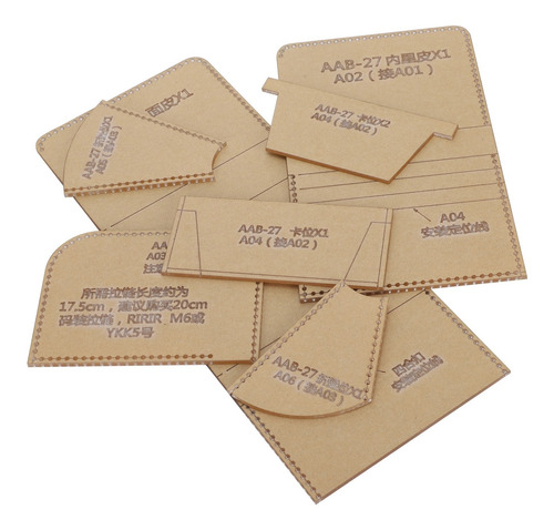 Plantilla De Cartera De Cuero, 7 Piezas, Acrílica, Corta, He