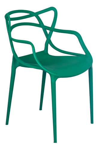 Cadeira de jantar Top Chairs Top Chairs Allegra, estrutura de cor  verde-escuro, 8 unidades