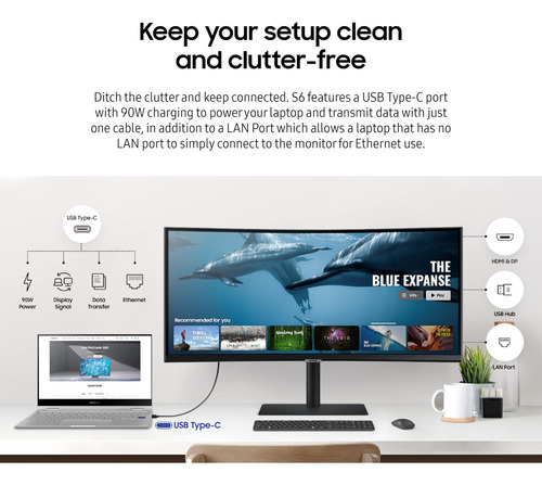 Monitor Samsung Viewfinity Serie S65ua De 34 Pulgadas Ultraa