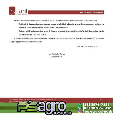 Imagem 5 de 12 de Área À Venda, 61200 M² Por R$ 7.500.000 - - Bairro Jardim Veneza - João Pessoa/pb - Ar0020