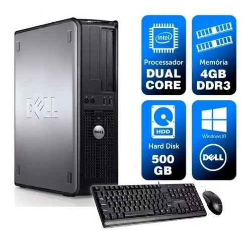 Computador Usado Dell Optiplex Int Dcore 4gb Ddr3 500gb