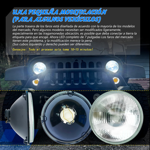 7 Pulgadas Led Faro Hi/beam Para Ford Mustang 1965-1978