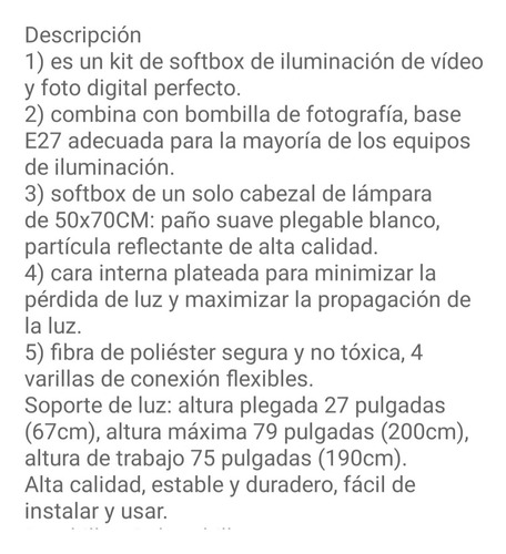 Imagen 8 de 8 de Softbox Set De Iluminación Fotografía Luz Blanca