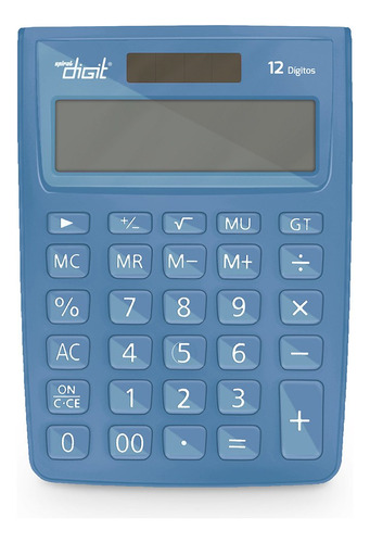 Calculadora De Mesa (bat Solar 12 Dg. ) Azul 1238 Spiral