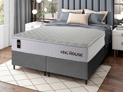 Cama Box C/ Molas Ensacadas New Moon Branco King 193x203x66