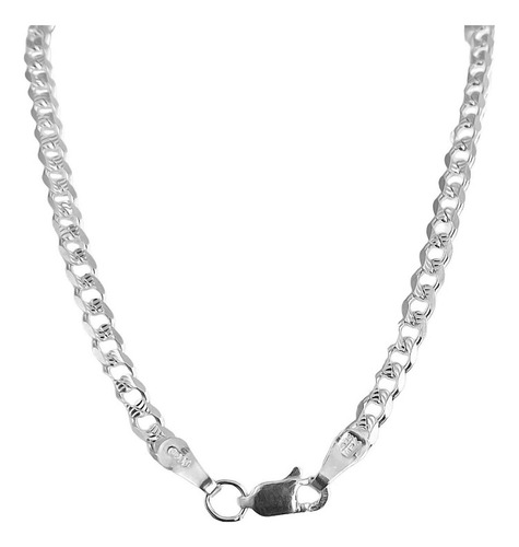 Cadena Cubana Gruesa Diamantada Plata 925 Hombre 70cm X 5mm Color 52053