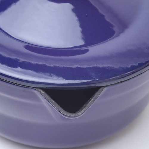 Olla Salsera Premium Hierro Fundido Esmaltado Lafont 1.9 Lts Color Azul