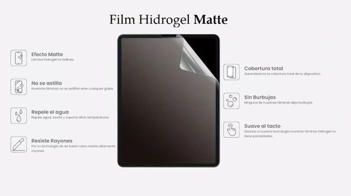 Film Protector Hidrogel Matte Para Samsung Linea Tab S Tab S9 Fe 109
