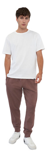 Buzo Hombre Jogger Café Liso Corona