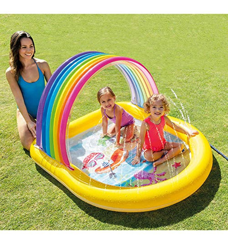 Piscina Con Chorro De Arco Iris De Intex, Piscina Inflable P