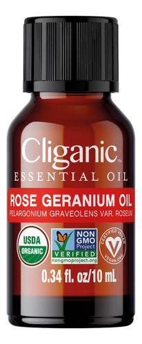 Aceite De Perfume Cliganic Organic Rose Geranium 10 Ml Para
