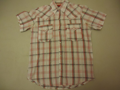 Camisa Cowboy A Cuadros Escocés Levi's Bordada S Como Nueva!